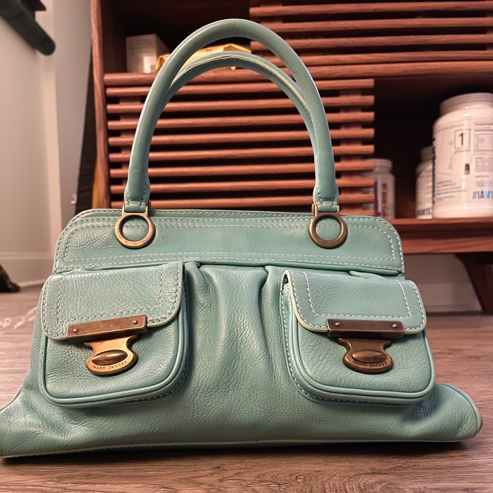 Marc Jacobs turquoise leather handbag
